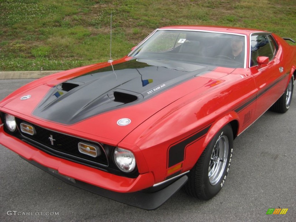 1971 Mustang Mach 1 - Bright Red / Black photo #4