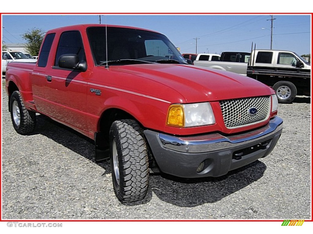 2001 Ranger XLT SuperCab 4x4 - Bright Red / Dark Graphite photo #10