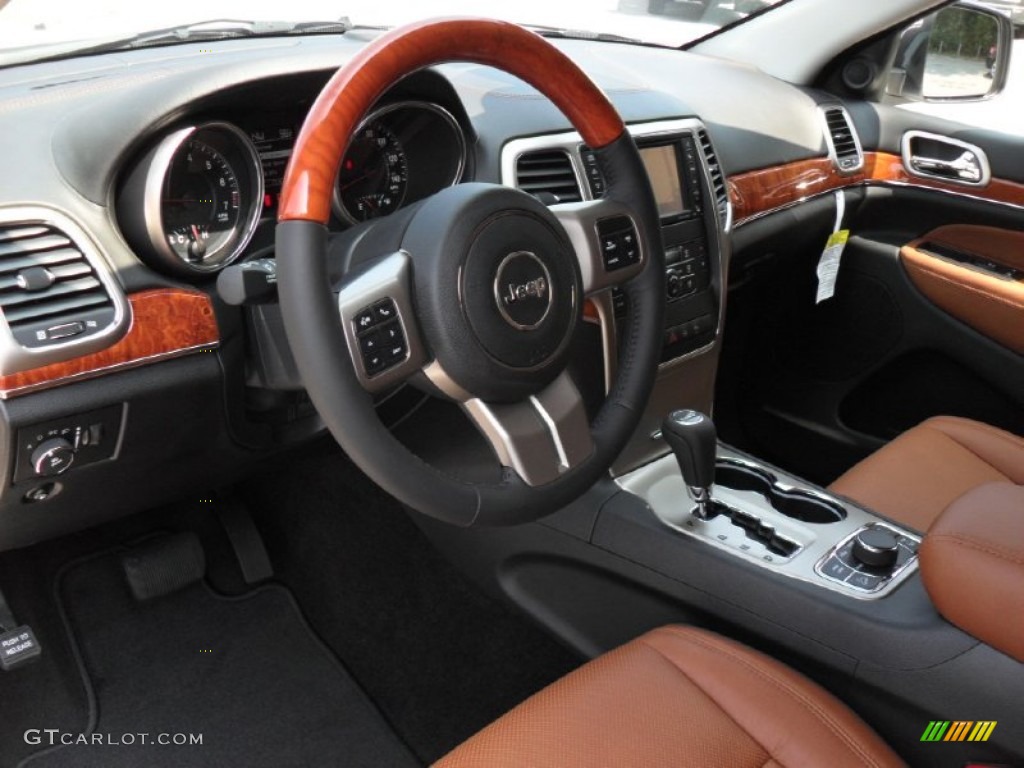 New Saddle/Black Interior 2011 Jeep Grand Cherokee Overland 4x4 Photo #52611302