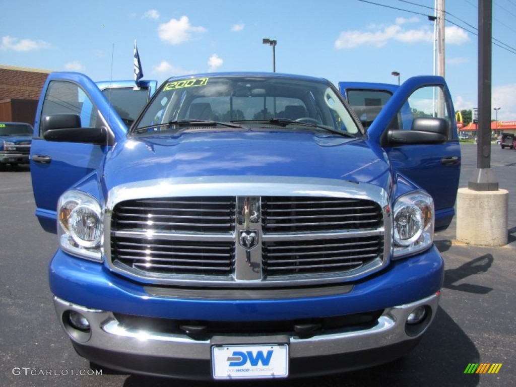 2007 Ram 1500 SLT Quad Cab 4x4 - Electric Blue Pearl / Medium Slate Gray photo #1