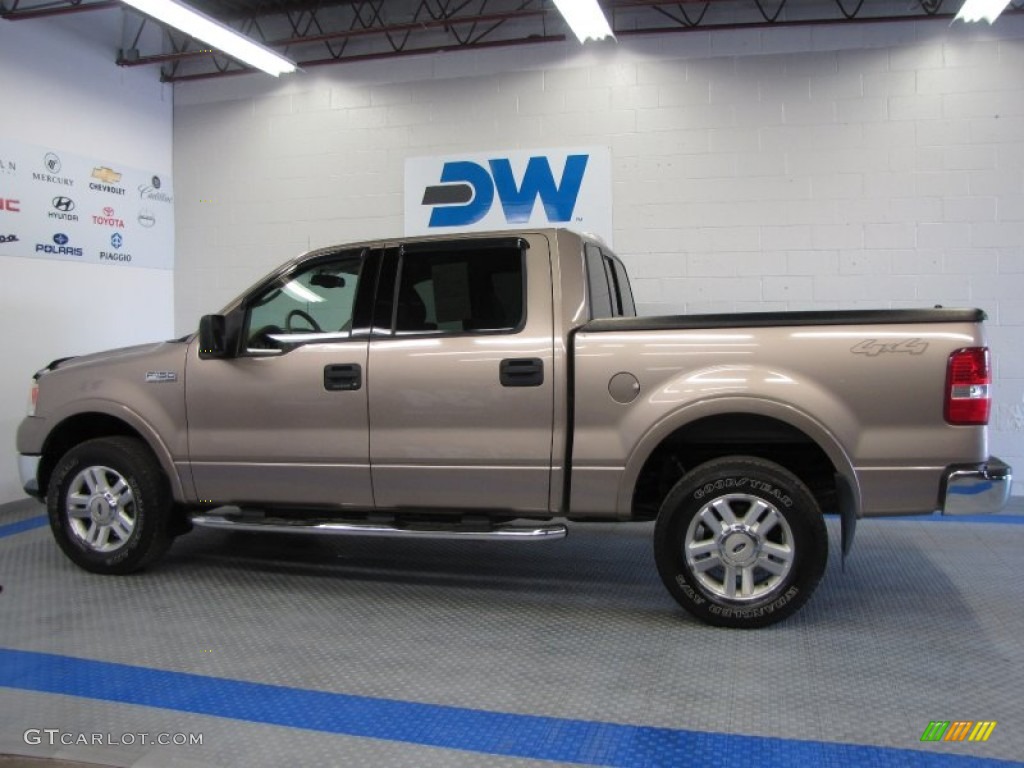 2004 F150 Lariat SuperCrew 4x4 - Arizona Beige Metallic / Tan photo #6