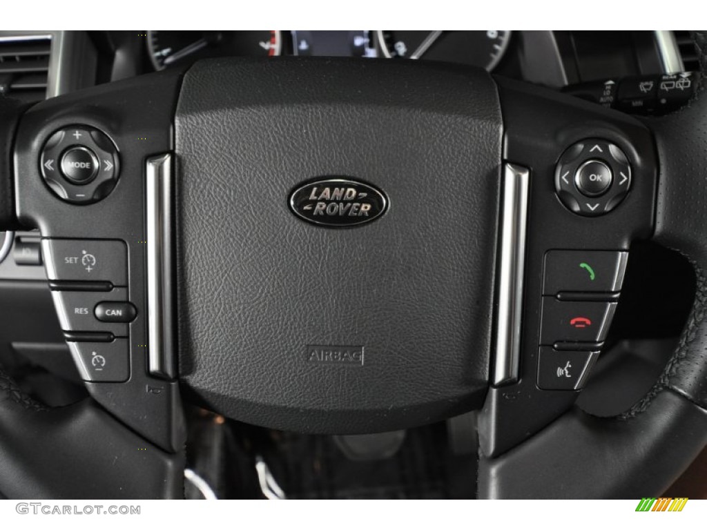 2010 Land Rover Range Rover Sport HSE Ebony/Lunar Stitching Steering Wheel Photo #52617257