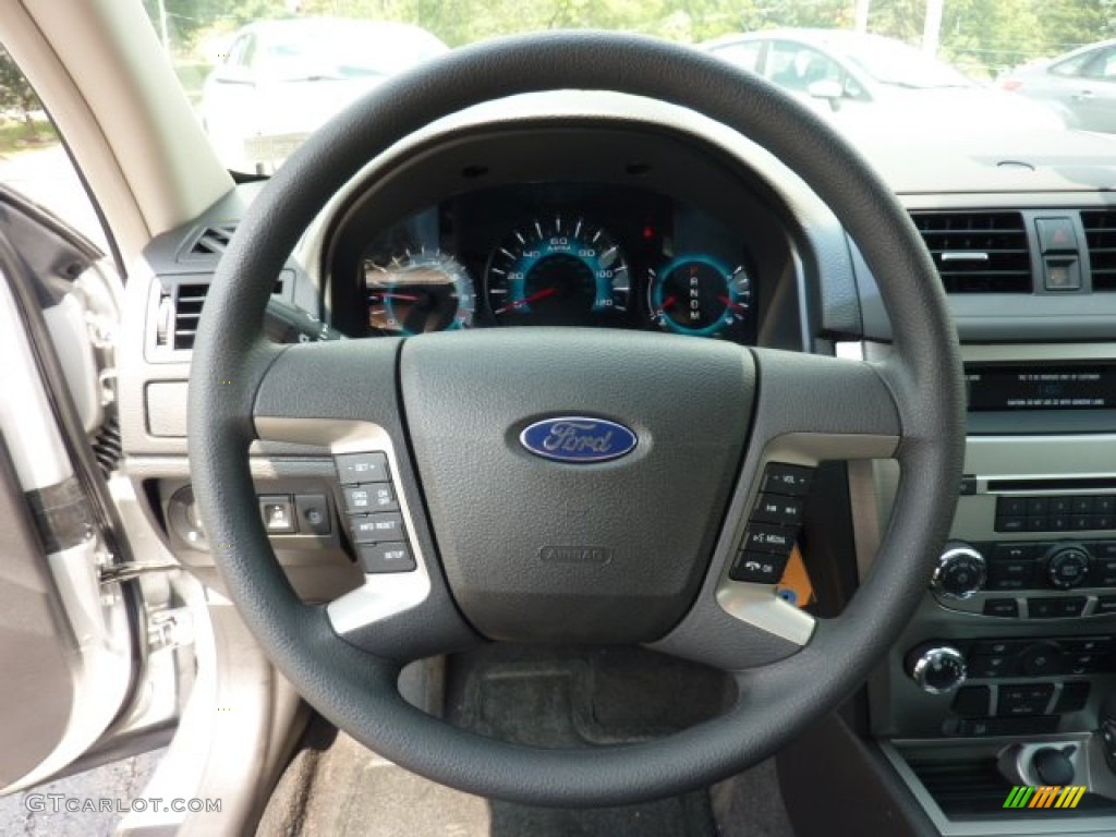 2012 Ford Fusion SE V6 Charcoal Black Steering Wheel Photo #52617374