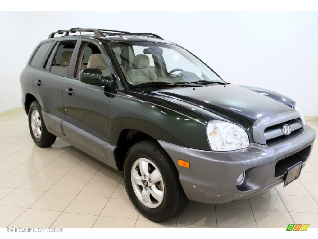 2006 Santa Fe GLS 4WD - Dark Emerald Green / Beige photo #1