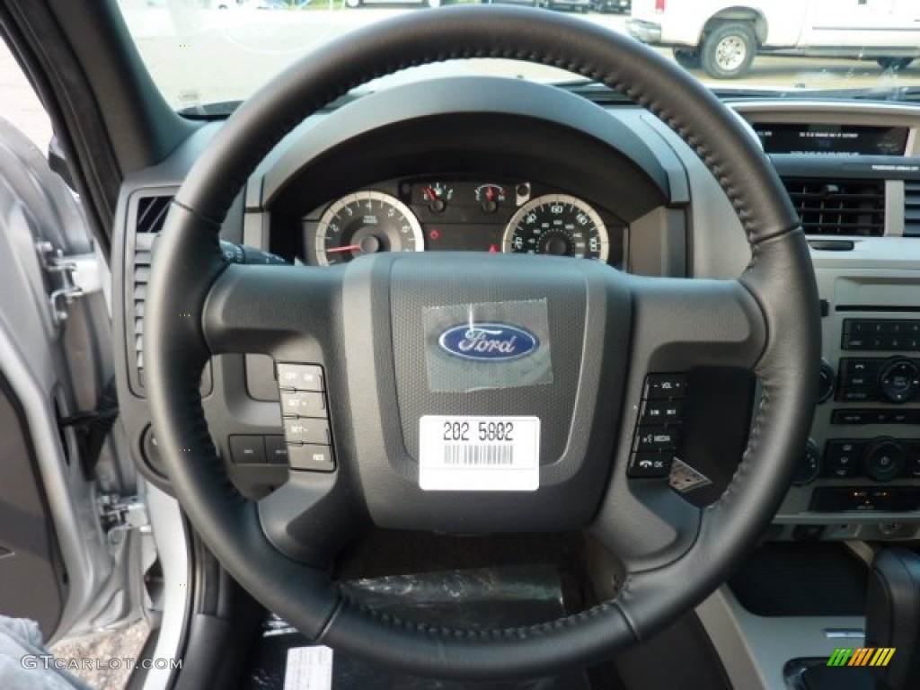 2012 Ford Escape XLT V6 4WD Charcoal Black Steering Wheel Photo #52619999