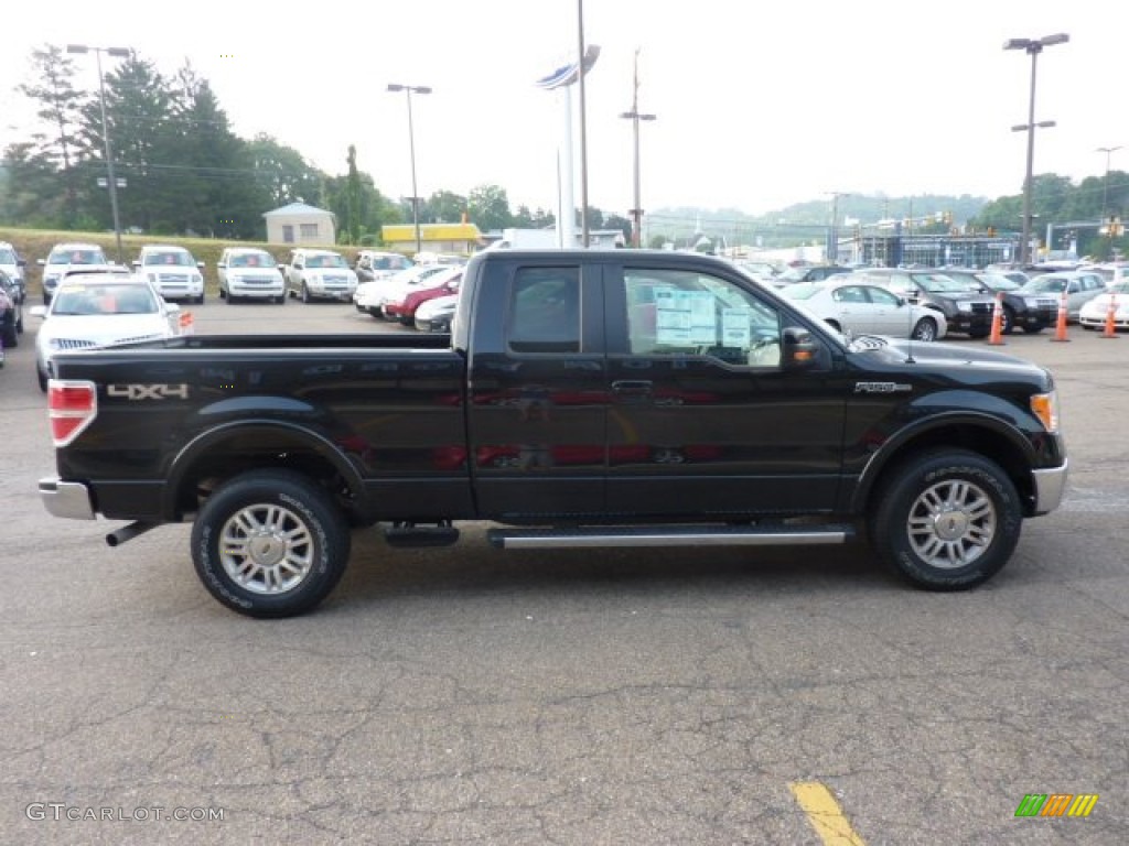 2011 F150 Lariat SuperCab 4x4 - Tuxedo Black Metallic / Pale Adobe photo #5