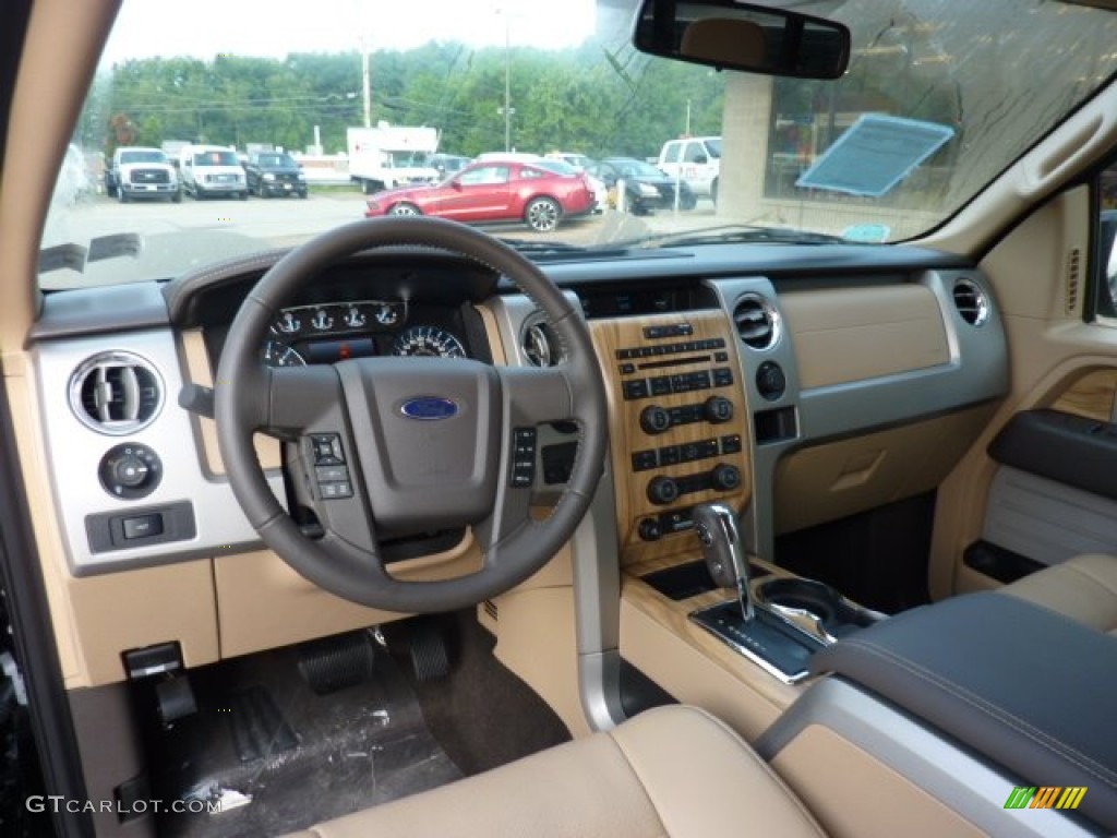 2011 F150 Lariat SuperCab 4x4 - Tuxedo Black Metallic / Pale Adobe photo #12