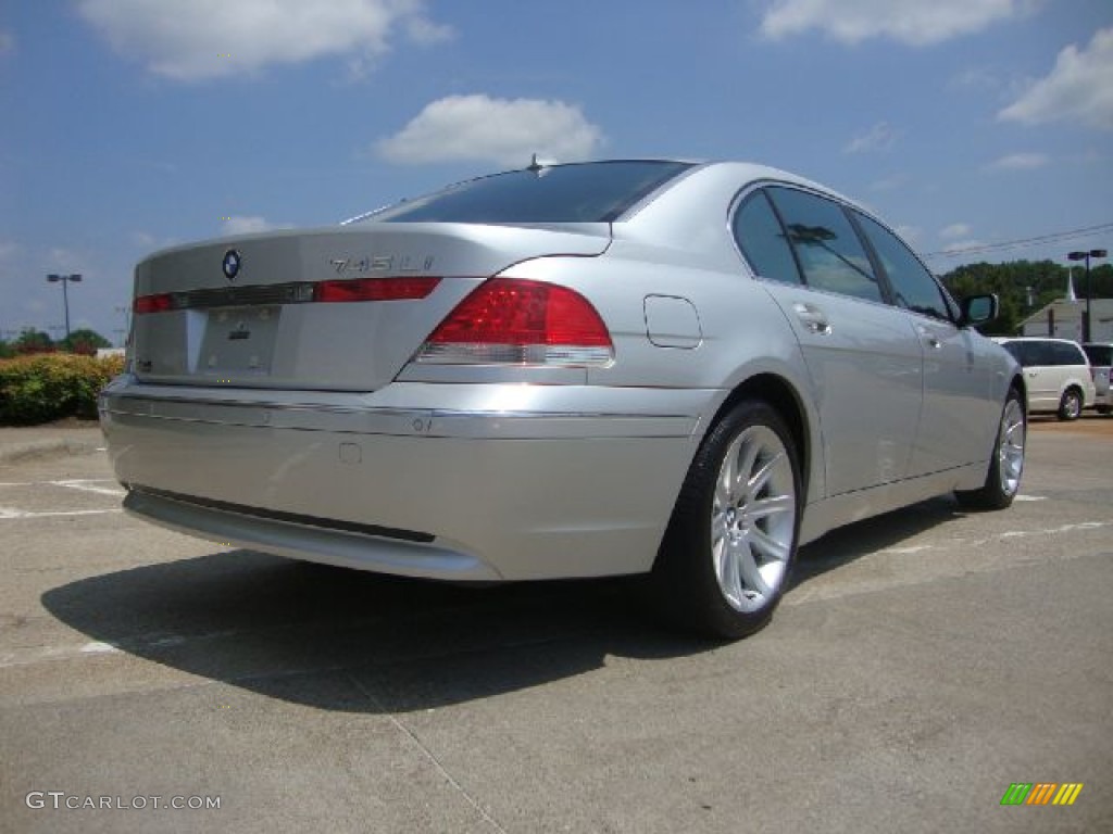 2003 7 Series 745Li Sedan - Titanium Silver Metallic / Black/Black photo #3