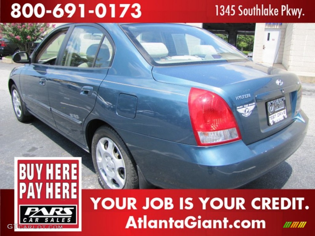 2002 Elantra GLS Sedan - Cobalt Blue / Beige photo #2