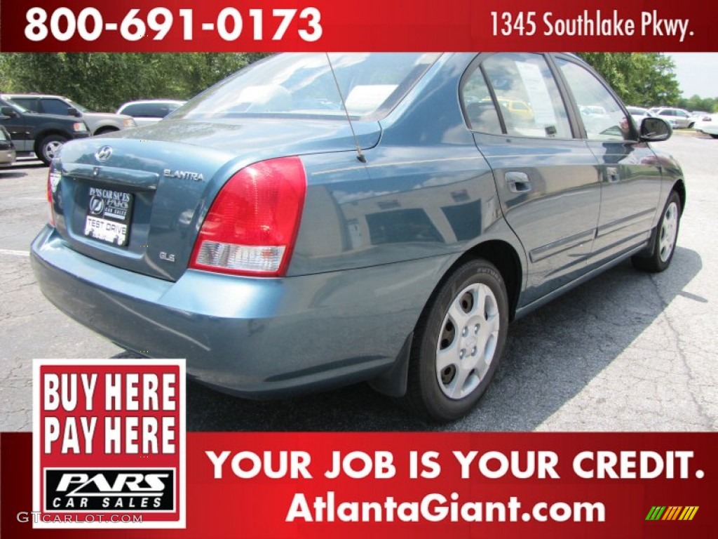 2002 Elantra GLS Sedan - Cobalt Blue / Beige photo #3