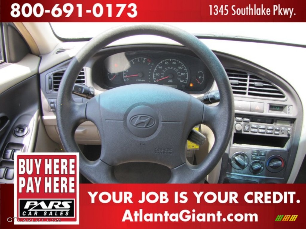 2002 Elantra GLS Sedan - Cobalt Blue / Beige photo #11