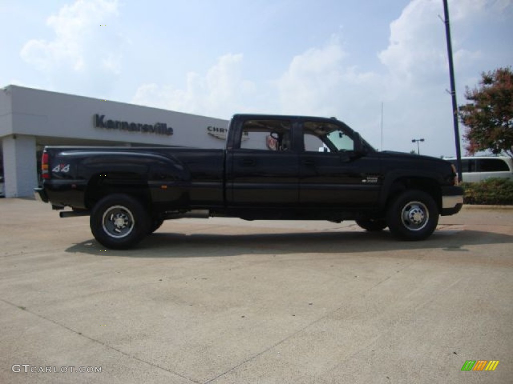 2006 Silverado 3500 LT Crew Cab 4x4 Dually - Black / Tan photo #2