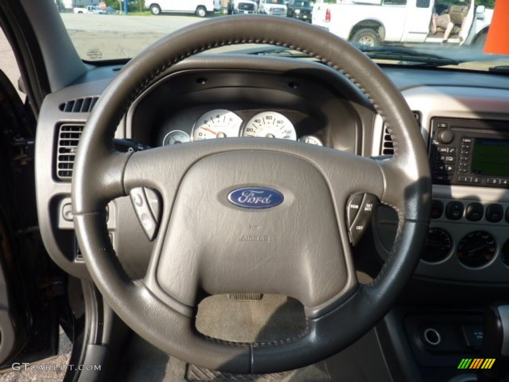 2007 Ford Escape Hybrid 4WD Ebony Steering Wheel Photo #52626173