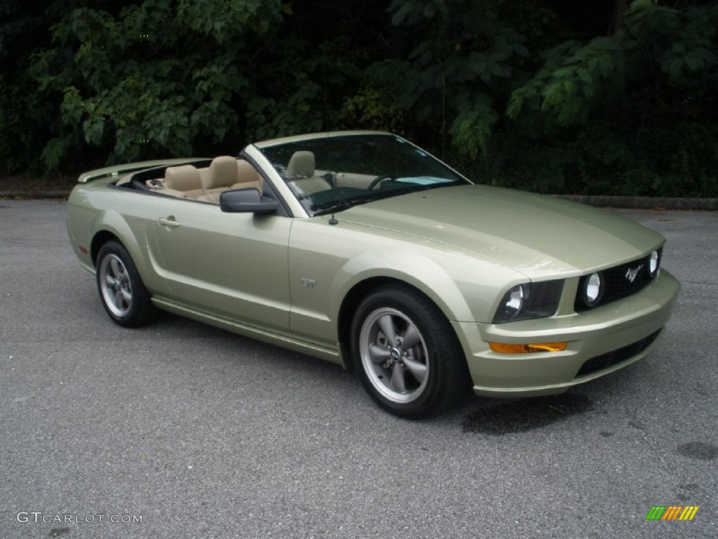 2006 Mustang GT Premium Convertible - Legend Lime Metallic / Light Parchment photo #1