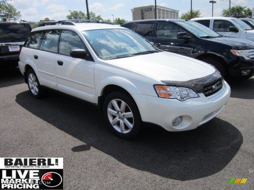 2006 Outback 2.5i Wagon - Satin White Pearl / Taupe photo #1