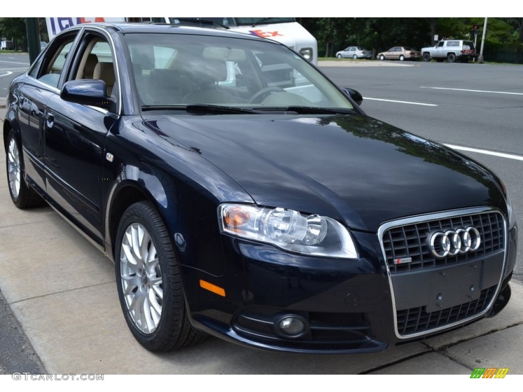 2008 A4 2.0T quattro S-Line Sedan - Deep Sea Blue Pearl Effect / Beige photo #6