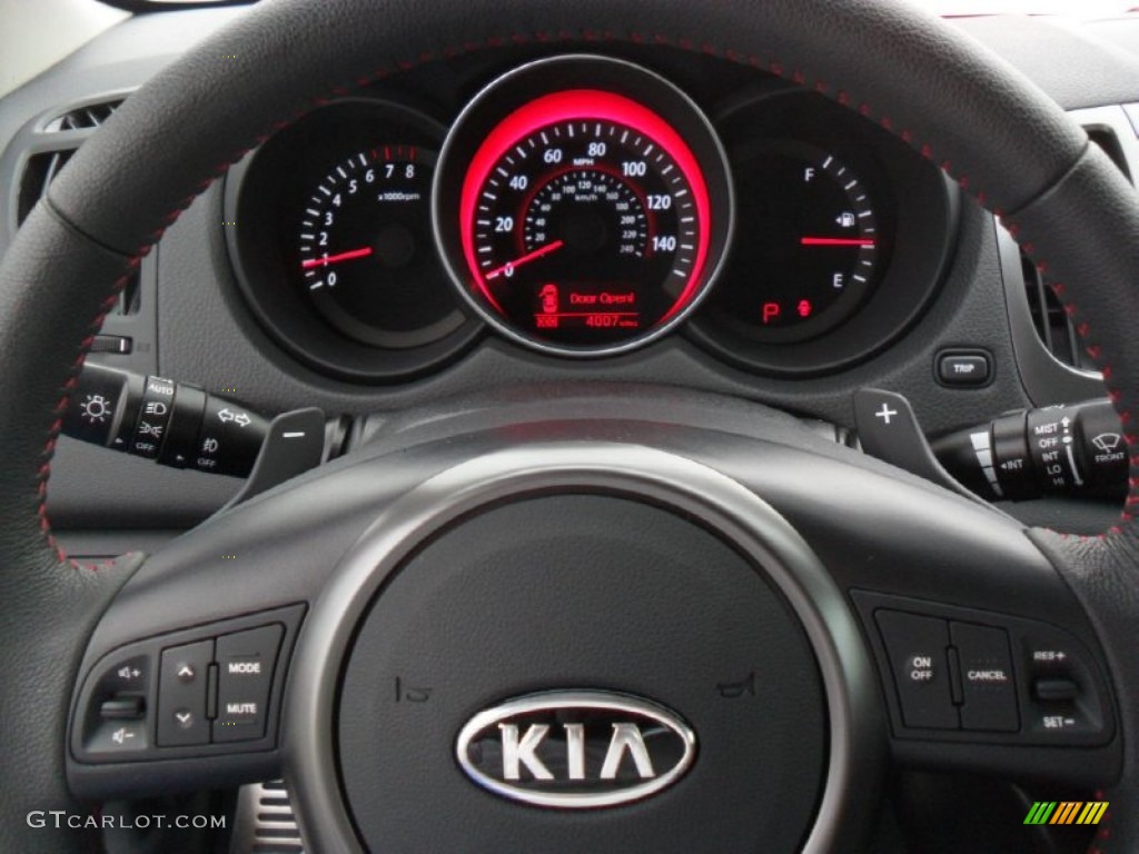 2011 Kia Forte Koup SX Black Sport Steering Wheel Photo #52635953