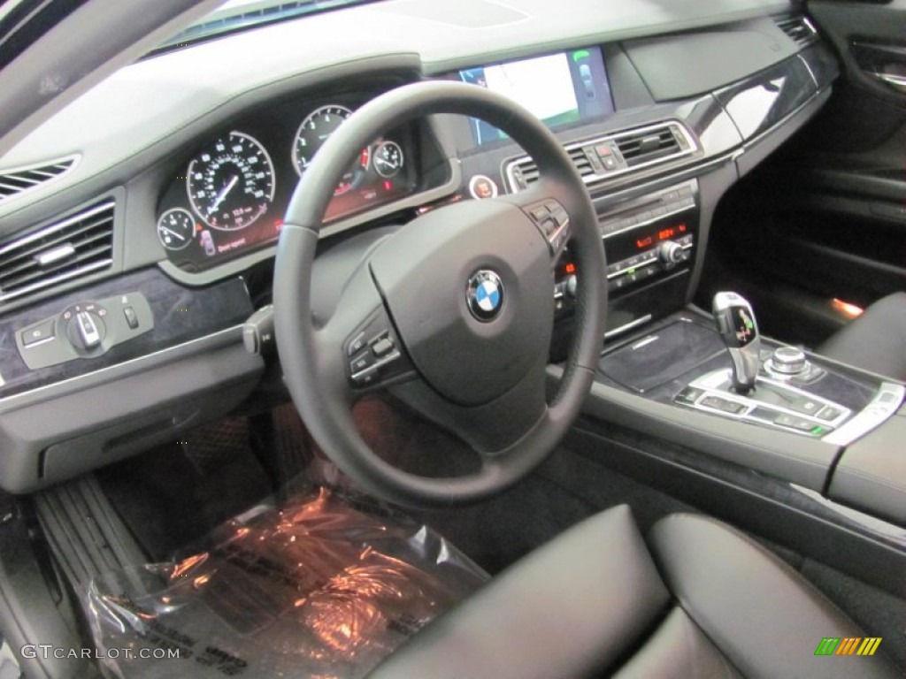 2010 BMW 7 Series 750i Sedan Black Nappa Leather Dashboard Photo #52639250