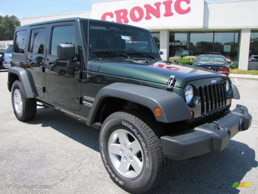 2011 Wrangler Unlimited Sport 4x4 - Natural Green Pearl / Black photo #1