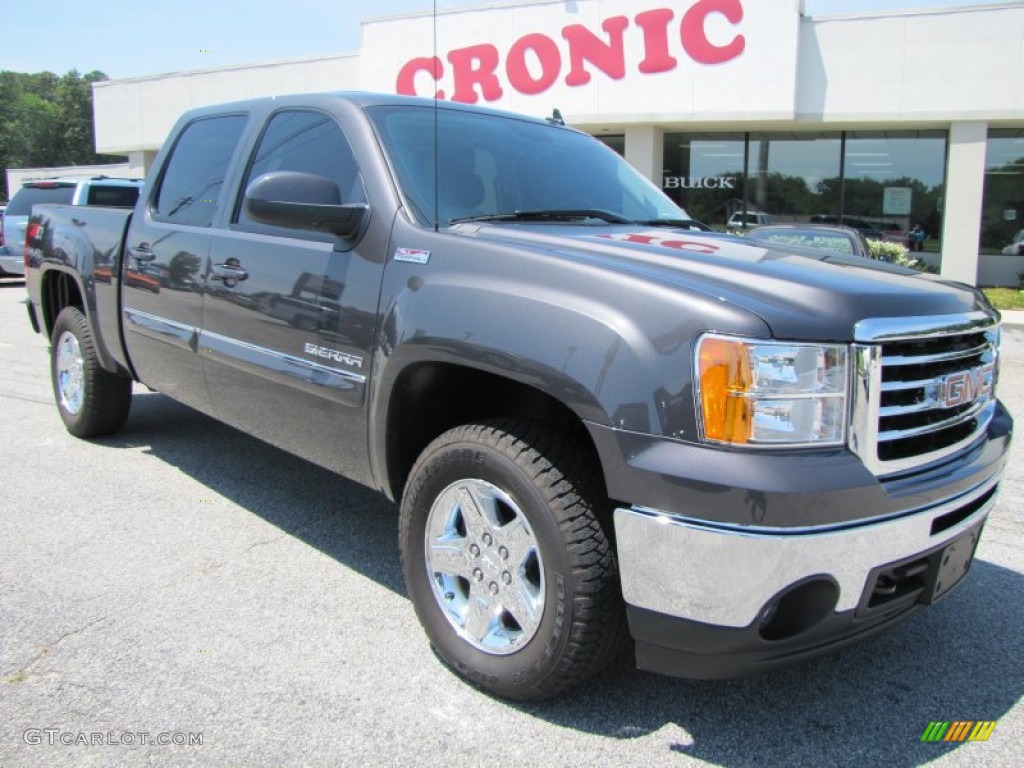 2011 Sierra 1500 SLT Crew Cab 4x4 - Storm Gray Metallic / Dark Titanium/Light Titanium photo #1