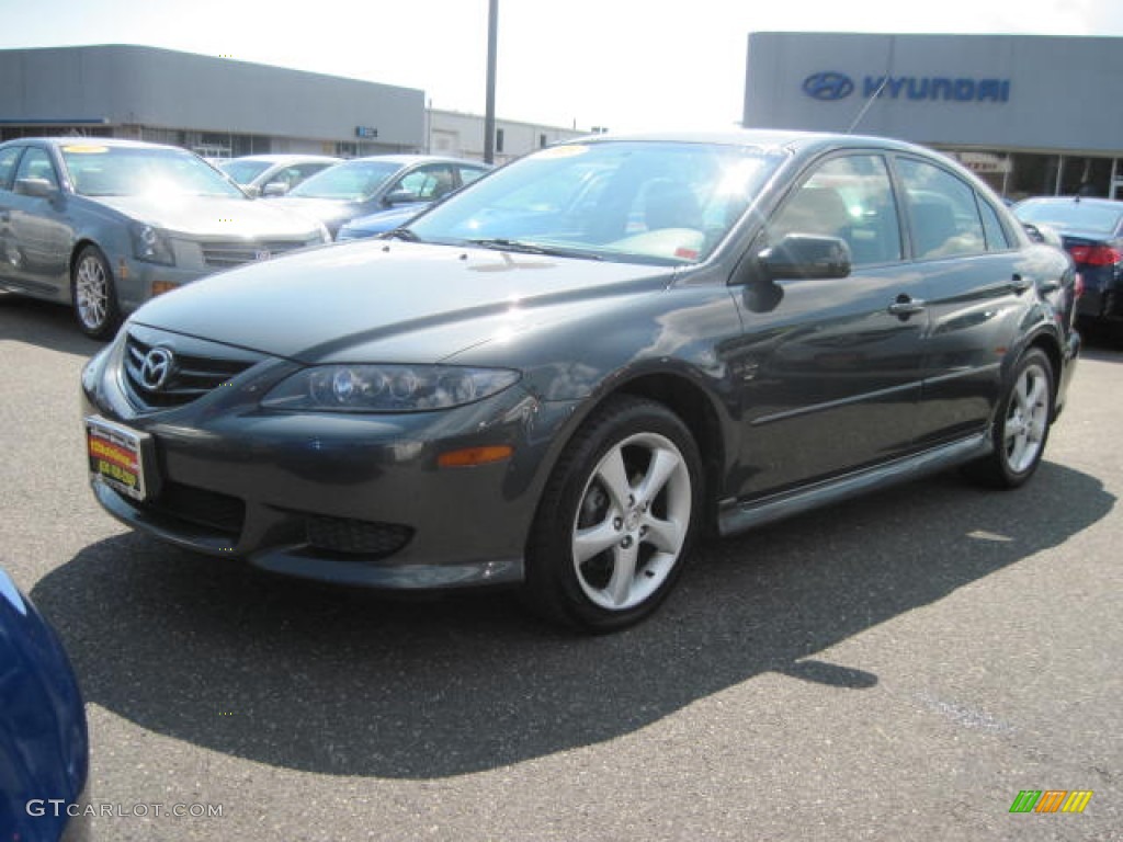 2005 MAZDA6 i Sport Hatchback - Steel Gray Metallic / Black photo #1