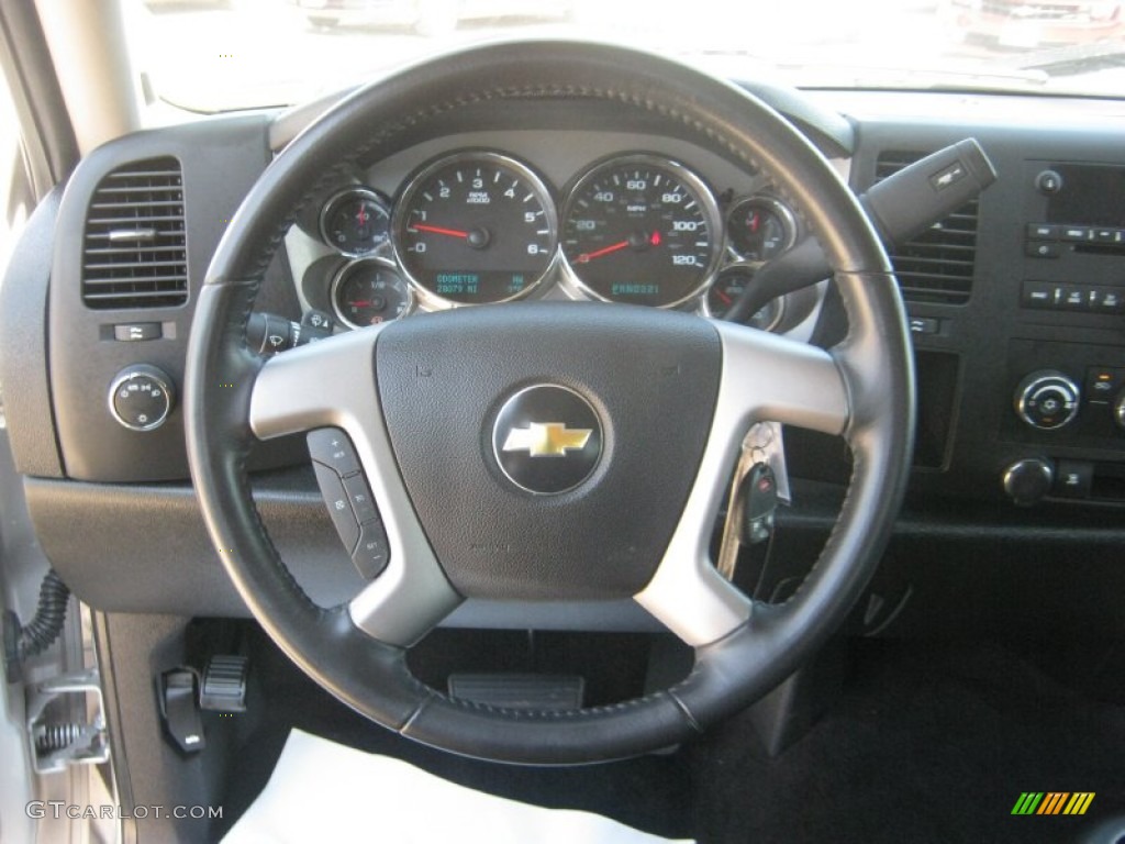 2011 Chevrolet Silverado 1500 LT Crew Cab Ebony Steering Wheel Photo #52643676