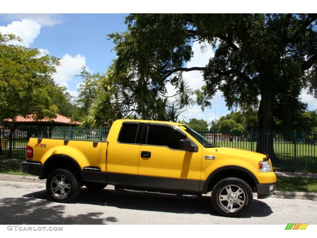 2004 F150 FX4 SuperCab 4x4 - Blazing Yellow / Black photo #14