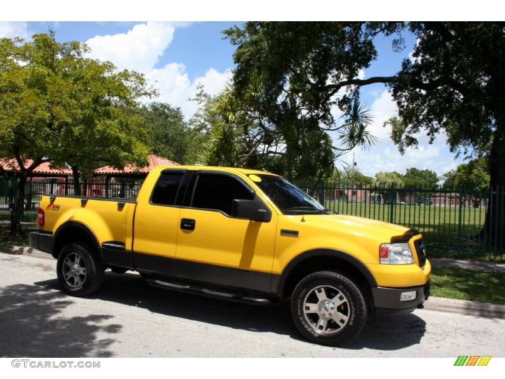 2004 F150 FX4 SuperCab 4x4 - Blazing Yellow / Black photo #15