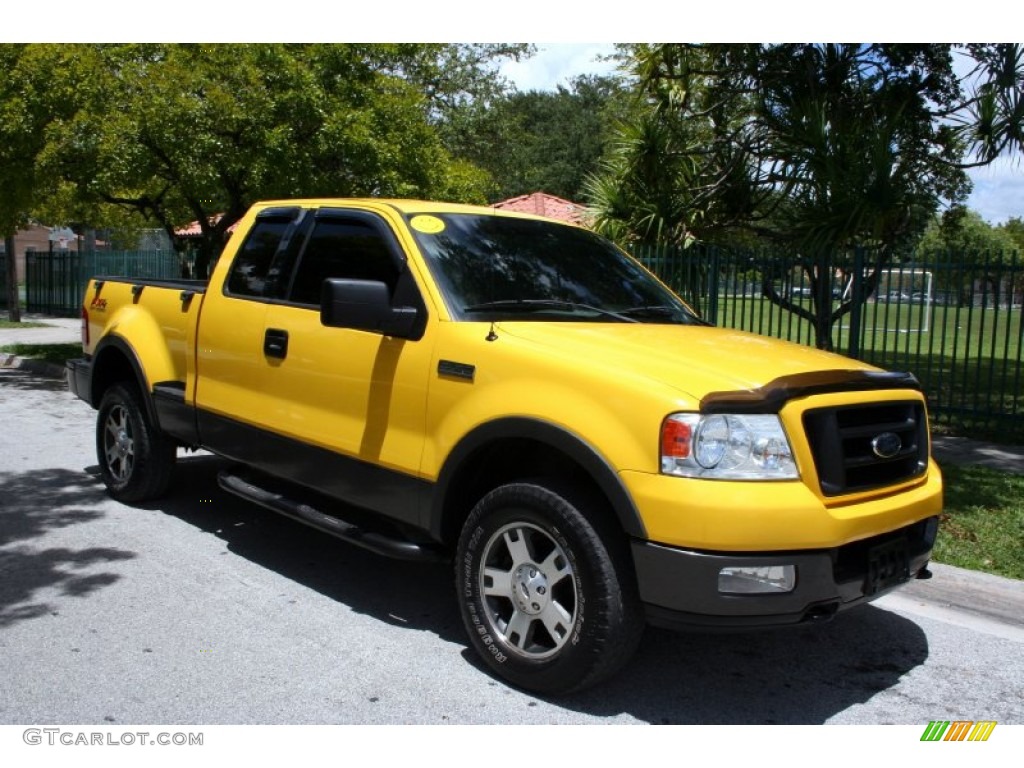 2004 F150 FX4 SuperCab 4x4 - Blazing Yellow / Black photo #17