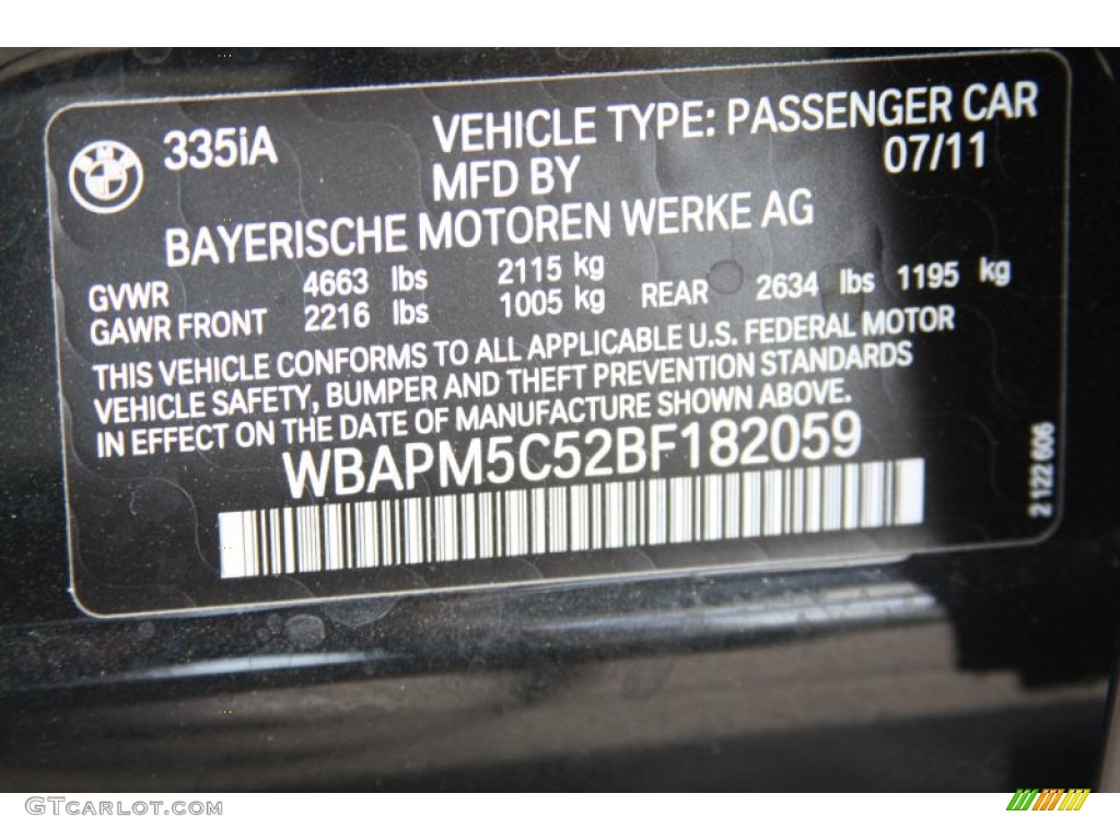 2011 3 Series 335i Sedan - Black Sapphire Metallic / Black Dakota Leather photo #8