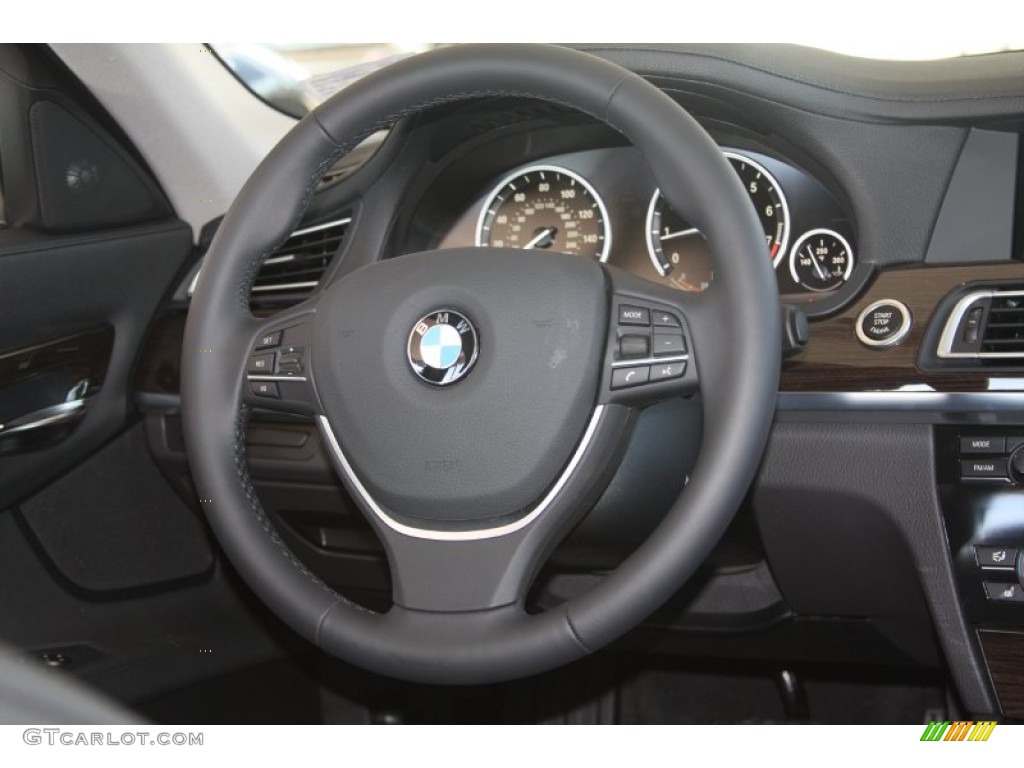 2012 BMW 7 Series 740Li Sedan Black Steering Wheel Photo #52648559