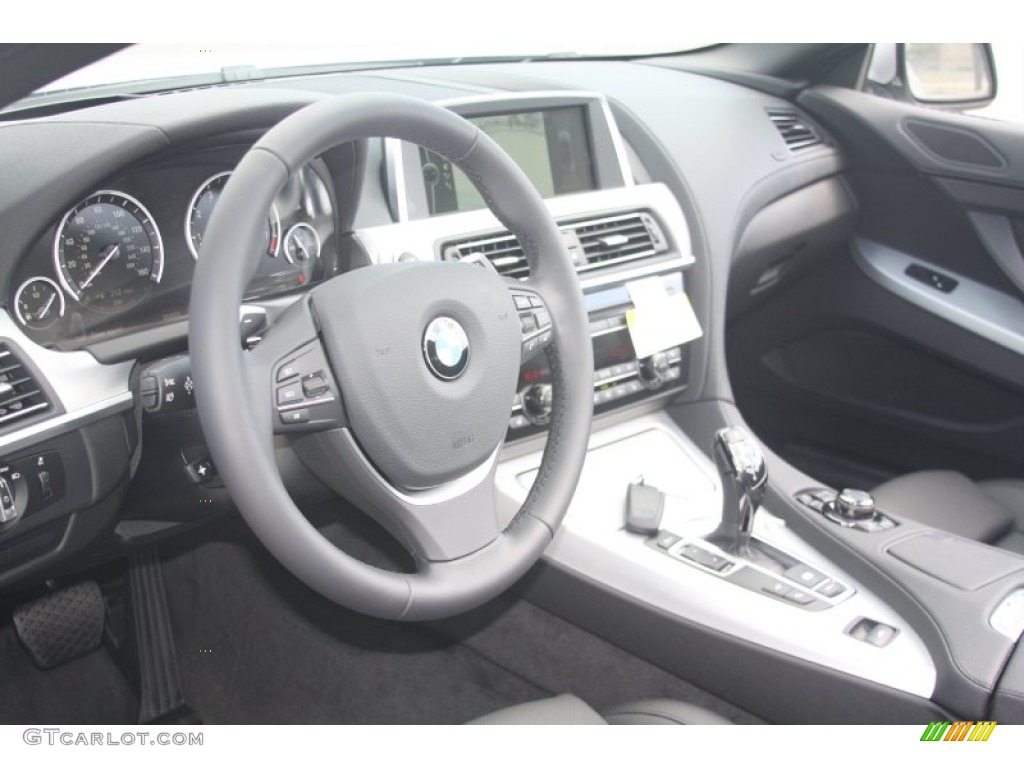 2012 BMW 6 Series 650i Convertible Black Nappa Leather Dashboard Photo #52649558