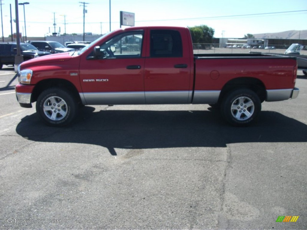 2006 Ram 1500 SLT Quad Cab 4x4 - Flame Red / Medium Slate Gray photo #3