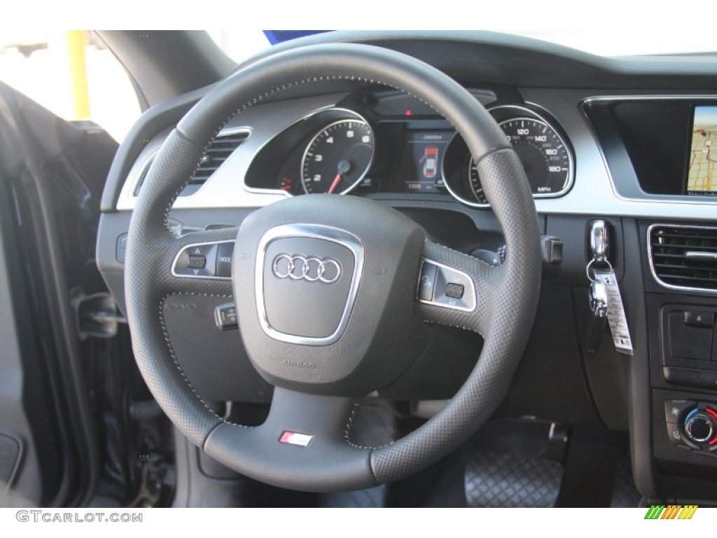 2011 Audi A5 2.0T quattro Coupe Black Steering Wheel Photo #52650833