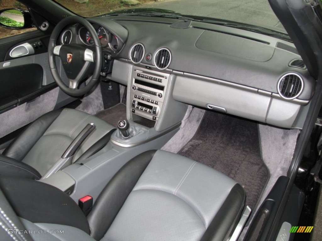 2005 Porsche Boxster Standard Boxster Model Black/Stone Grey Dashboard Photo #52652078