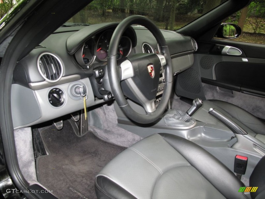 Black/Stone Grey Interior 2005 Porsche Boxster Standard Boxster Model Photo #52652090