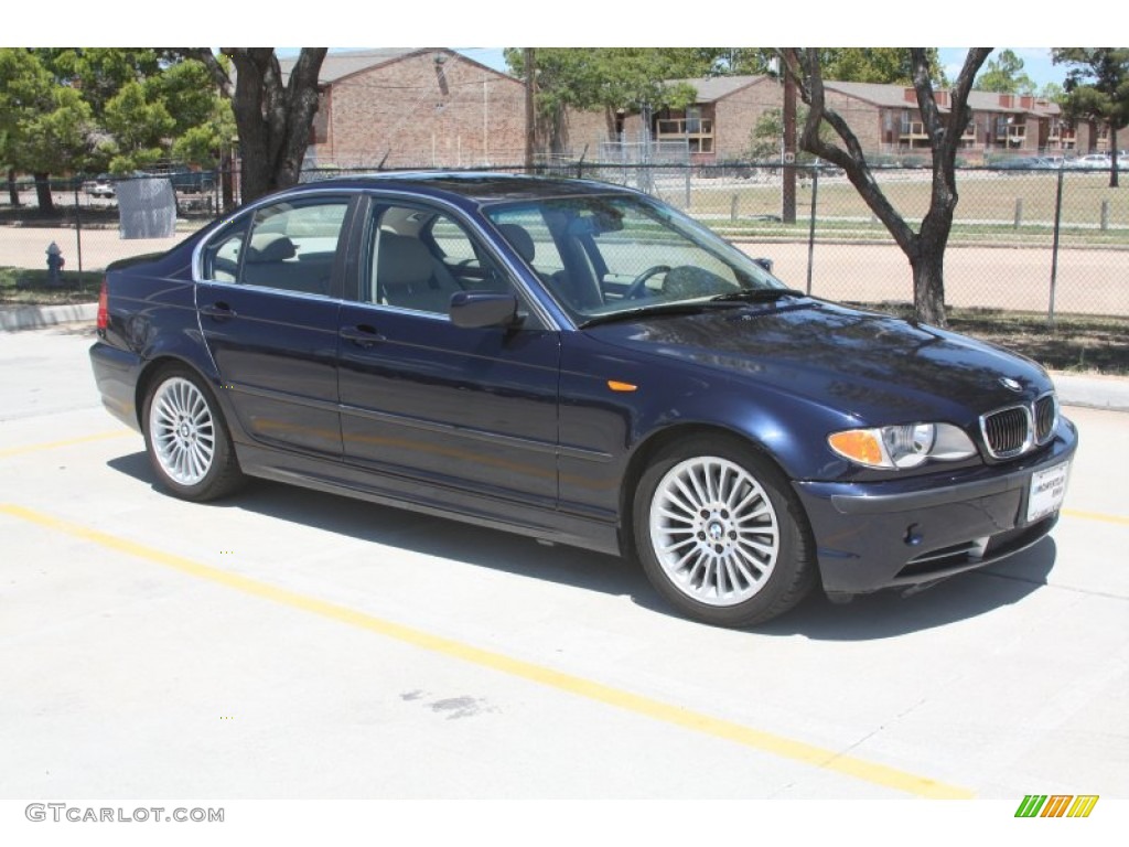 2002 3 Series 330i Sedan - Orient Blue Metallic / Sand photo #7