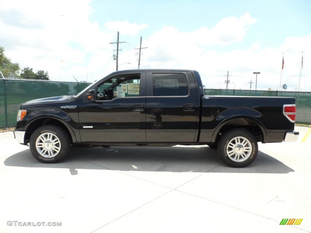 2011 F150 Lariat SuperCrew - Tuxedo Black Metallic / Pale Adobe photo #6