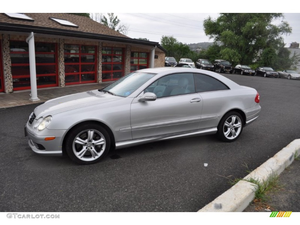 Brilliant Silver Metallic 2003 Mercedes-Benz CLK 500 Coupe Exterior Photo #52653527