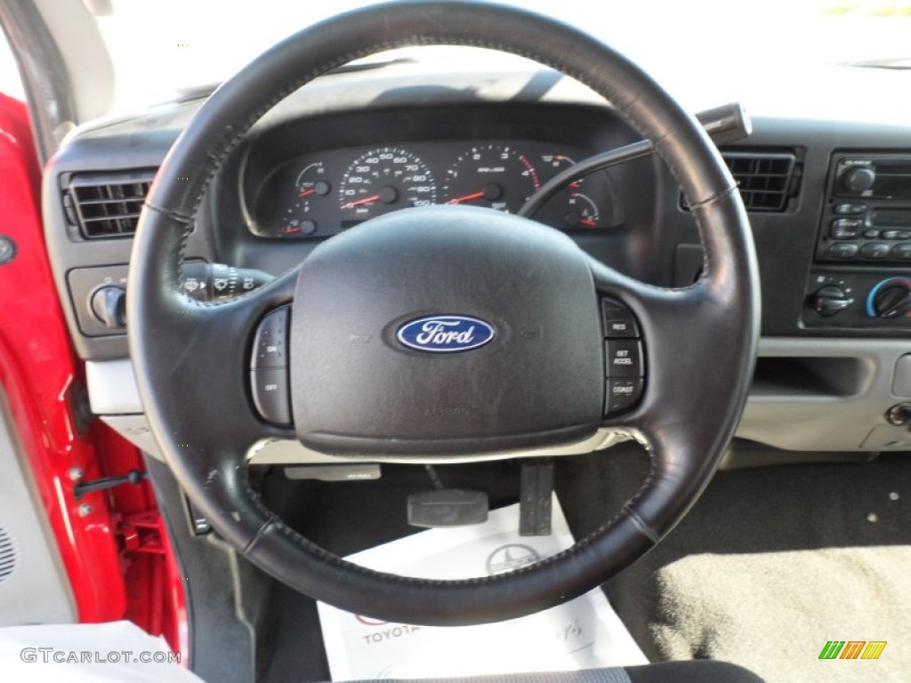 2003 Ford F250 Super Duty XLT SuperCab Medium Flint Grey Steering Wheel Photo #52654883