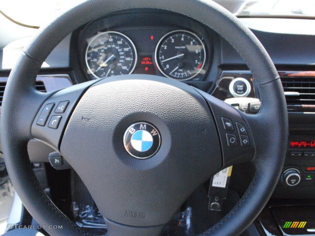 2008 BMW 3 Series 328i Sedan Black Steering Wheel Photo #52657952