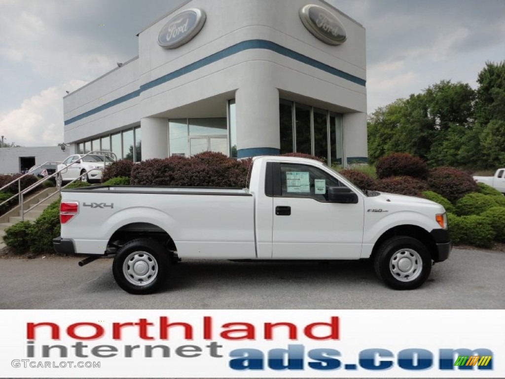 2011 F150 XL Regular Cab 4x4 - Oxford White / Steel Gray photo #1
