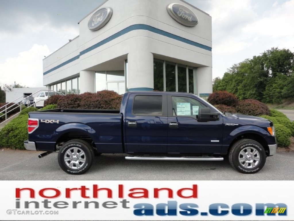 2011 F150 XLT SuperCrew 4x4 - Dark Blue Pearl Metallic / Pale Adobe photo #1