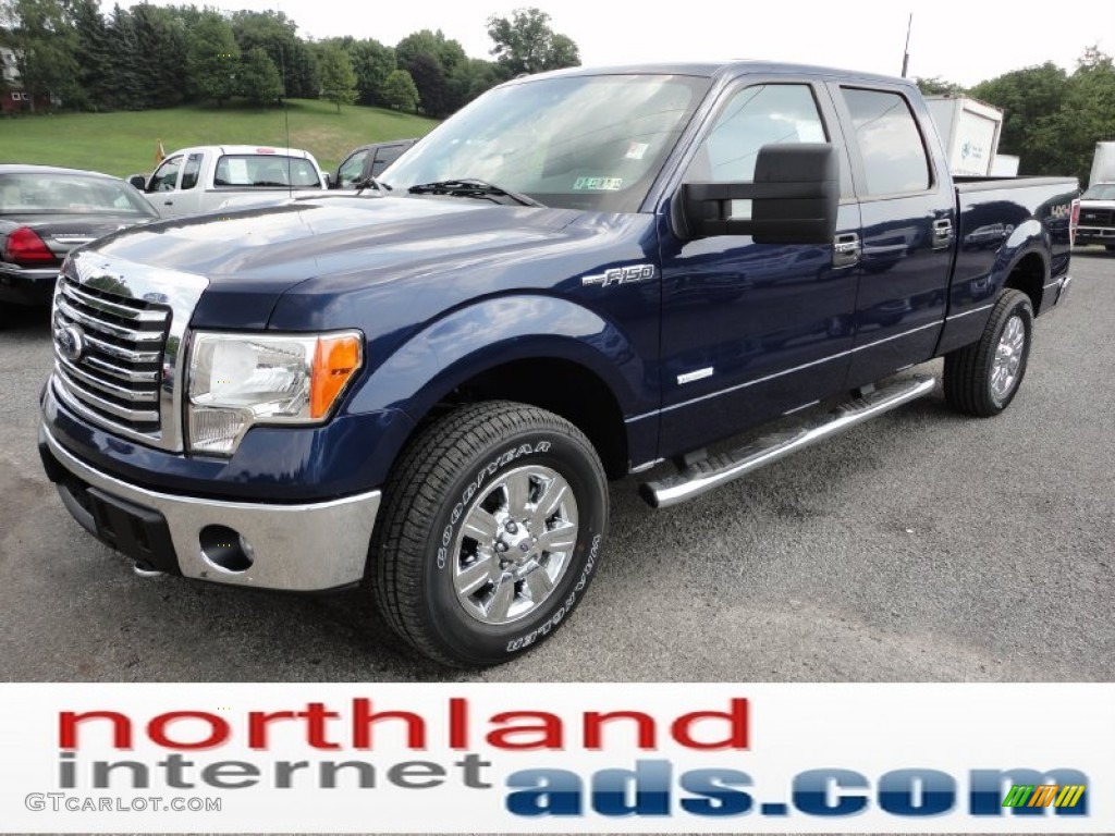 2011 F150 XLT SuperCrew 4x4 - Dark Blue Pearl Metallic / Pale Adobe photo #4