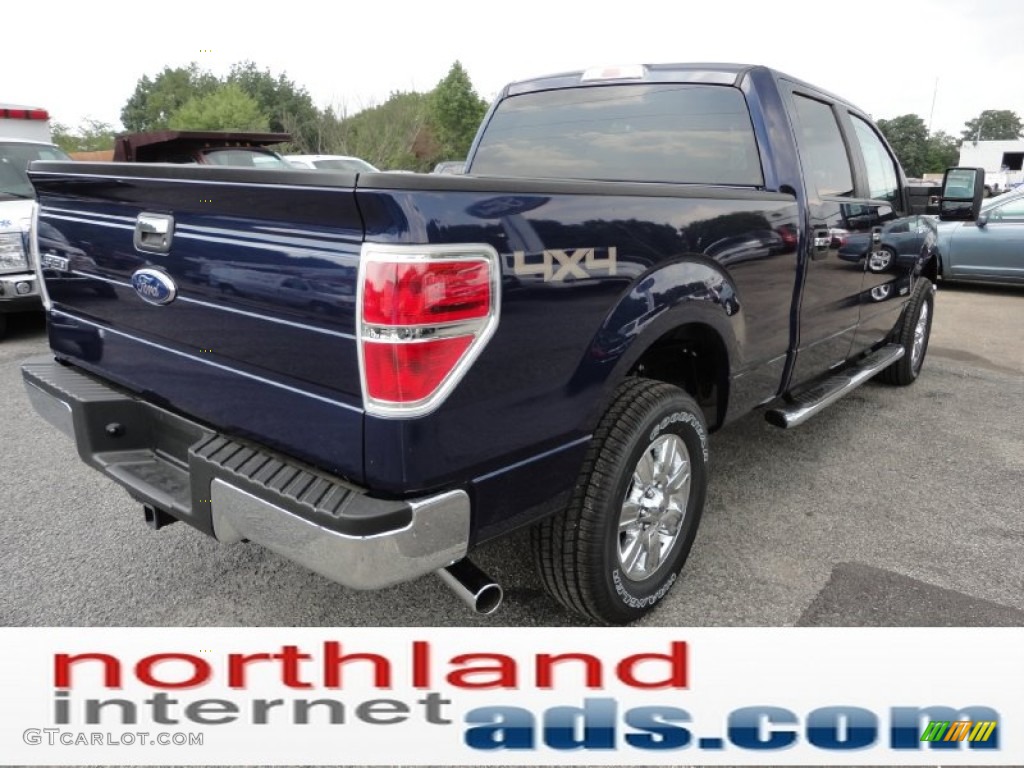 2011 F150 XLT SuperCrew 4x4 - Dark Blue Pearl Metallic / Pale Adobe photo #8