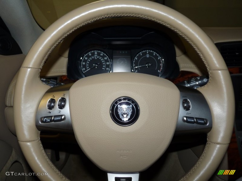 2008 Jaguar XK XK8 Convertible Caramel Steering Wheel Photo #52669684