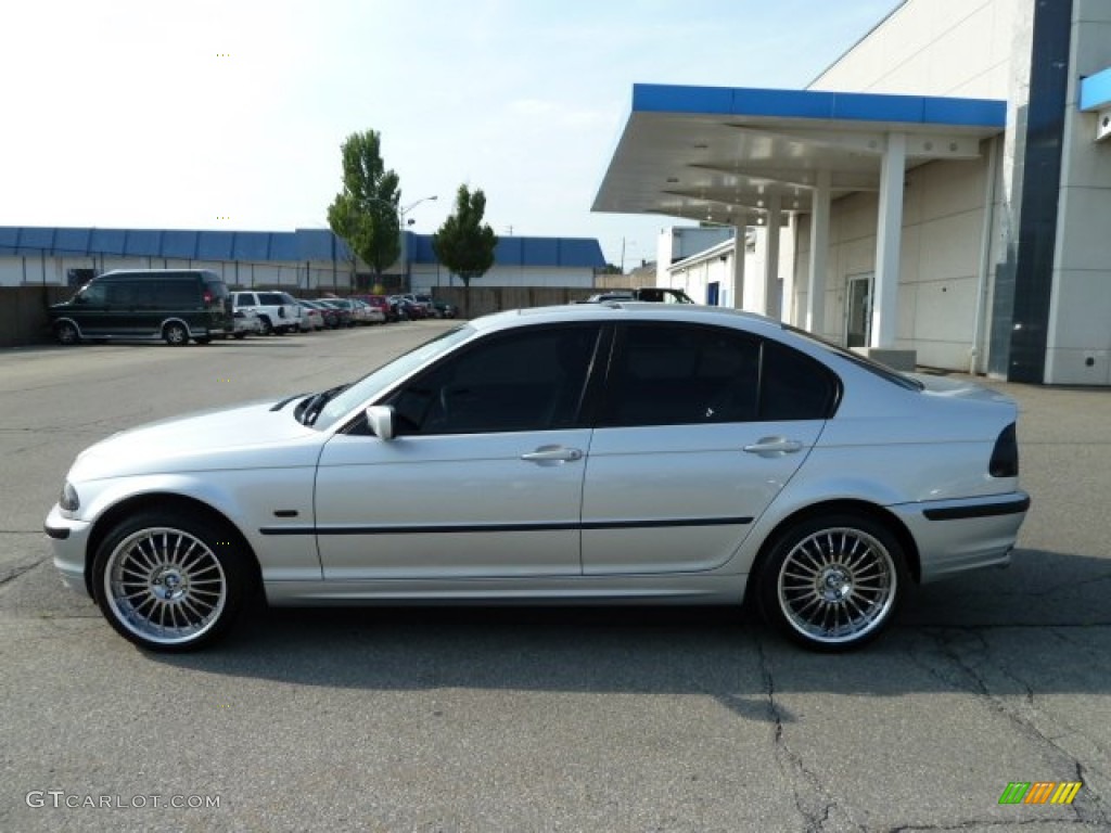 2001 3 Series 325xi Sedan - Titanium Silver Metallic / Black photo #2