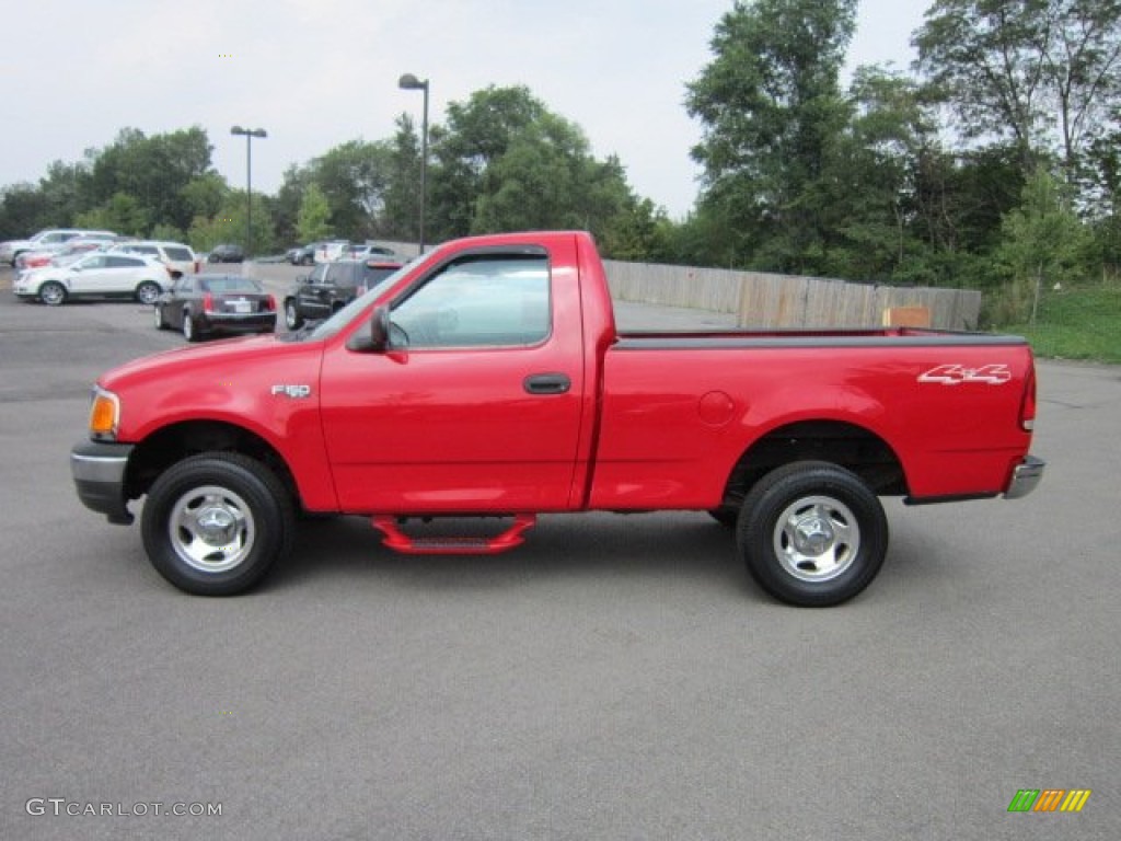 Bright Red 2004 Ford F150 XL Heritage Regular Cab 4x4 Exterior Photo #52680978