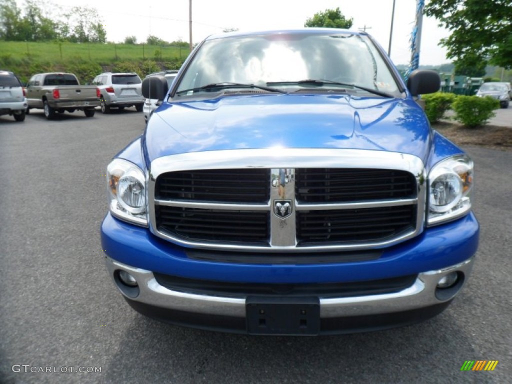 2007 Ram 1500 SLT Quad Cab 4x4 - Electric Blue Pearl / Medium Slate Gray photo #2