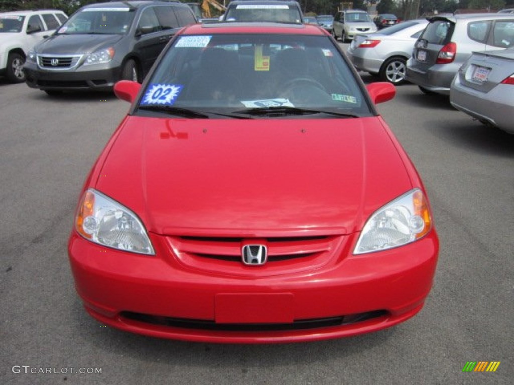 2002 Civic EX Coupe - Rally Red / Black photo #2